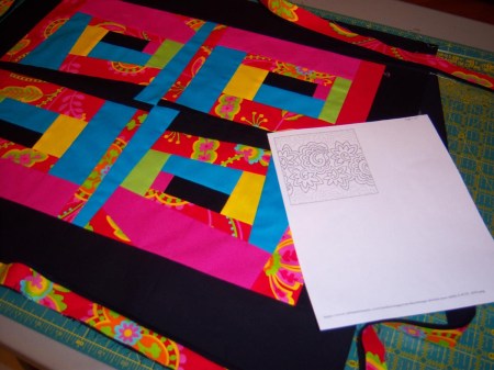 Judy Tucker's Iron Quilter Fall Challenge 2013 with quilting design on paper